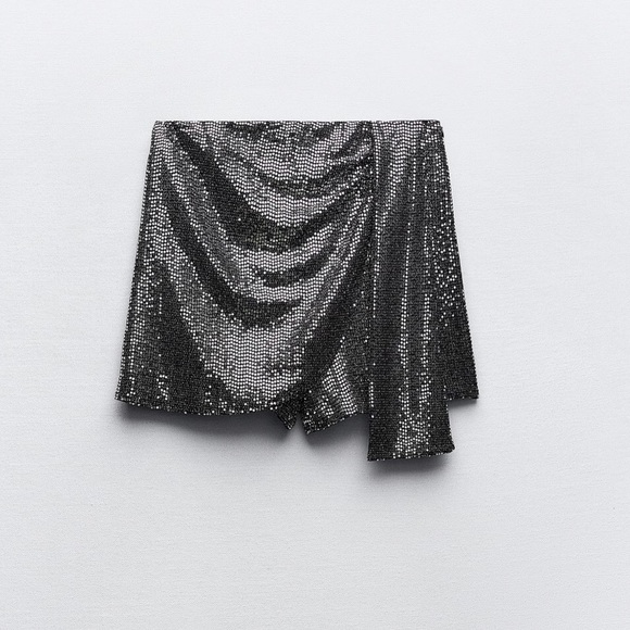 ZARA SPARKLY WRAP FRONT SKORT BLOGGERS FAVORITE - Picture 6 of 8